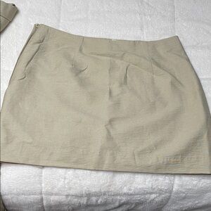 NWT Beige Mini Skirt with Side Slit